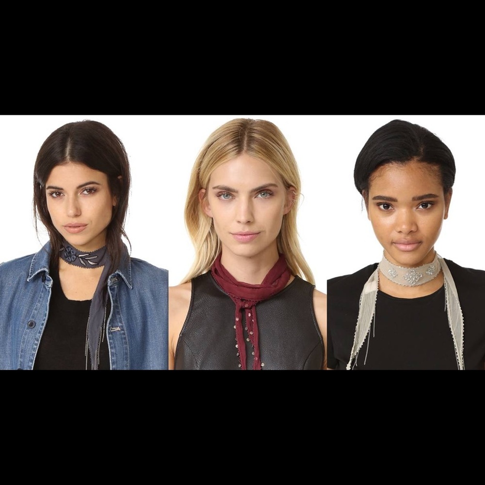 Chan luu Embroidered Skinny Scarf necklace